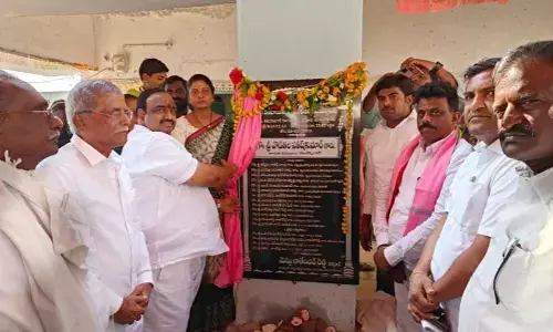 MLA V Sathish Kumar launching various development works in Koheda mandal on Tuesday