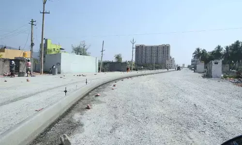 A road being laid from M S Subbalakshmi circle to Cotton Mill Master Plan Road at Chintala Chenu in Tirupati  (Photo: Kalakata Radhakrishna)