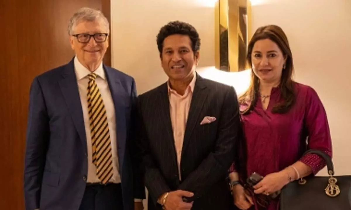 We are all students for life: Sachin Tendulkar and his wife meet Bill Gates