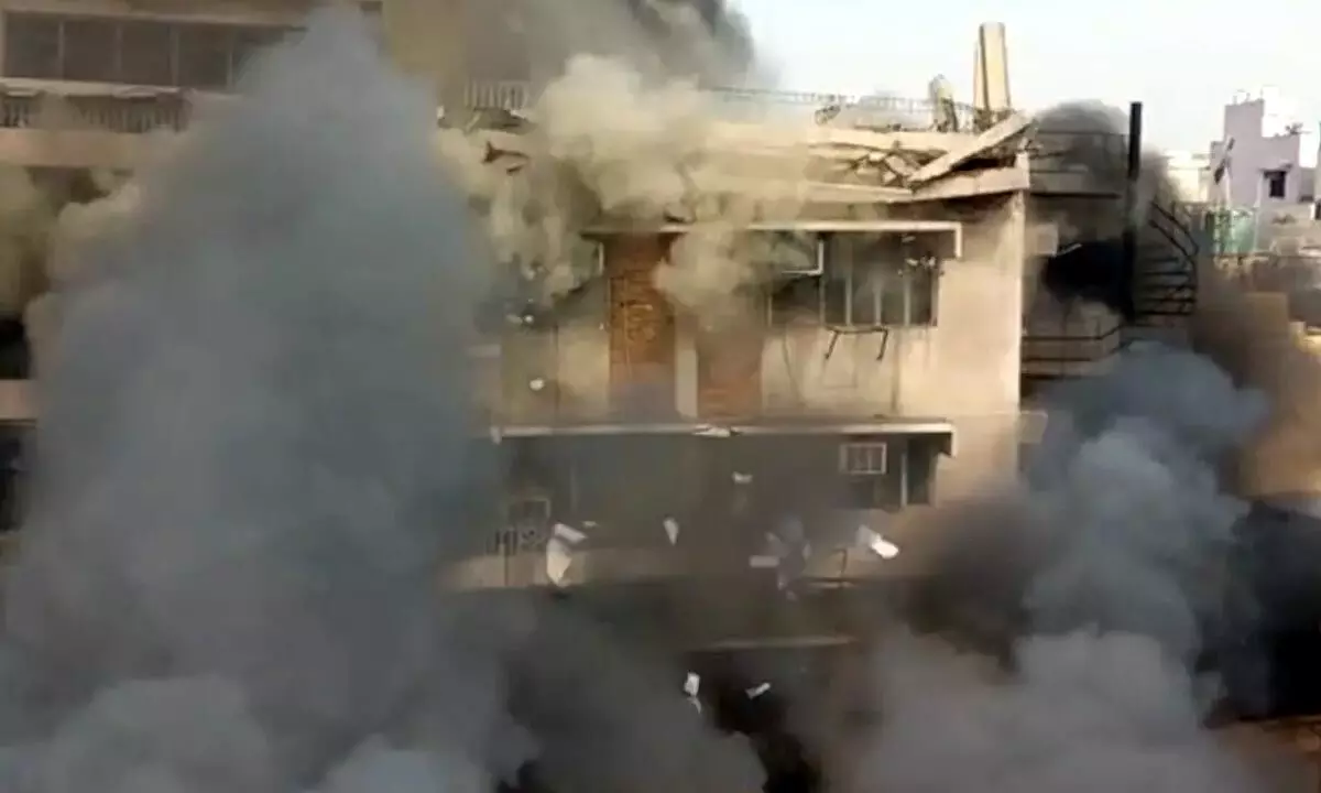Building In Delhi Collapsed After Allegedly Catching Fire