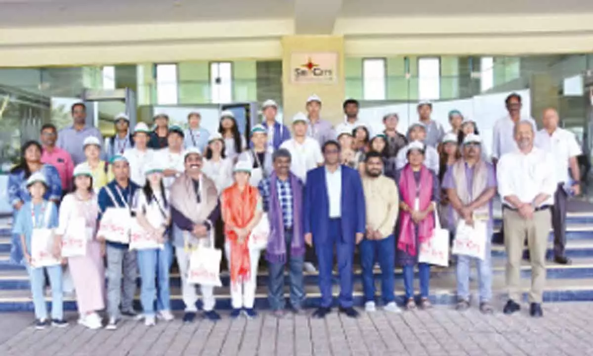 Sri City MD Ravindra Sannareddy with the visiting team from Arunachal Pradesh  on Wednesday