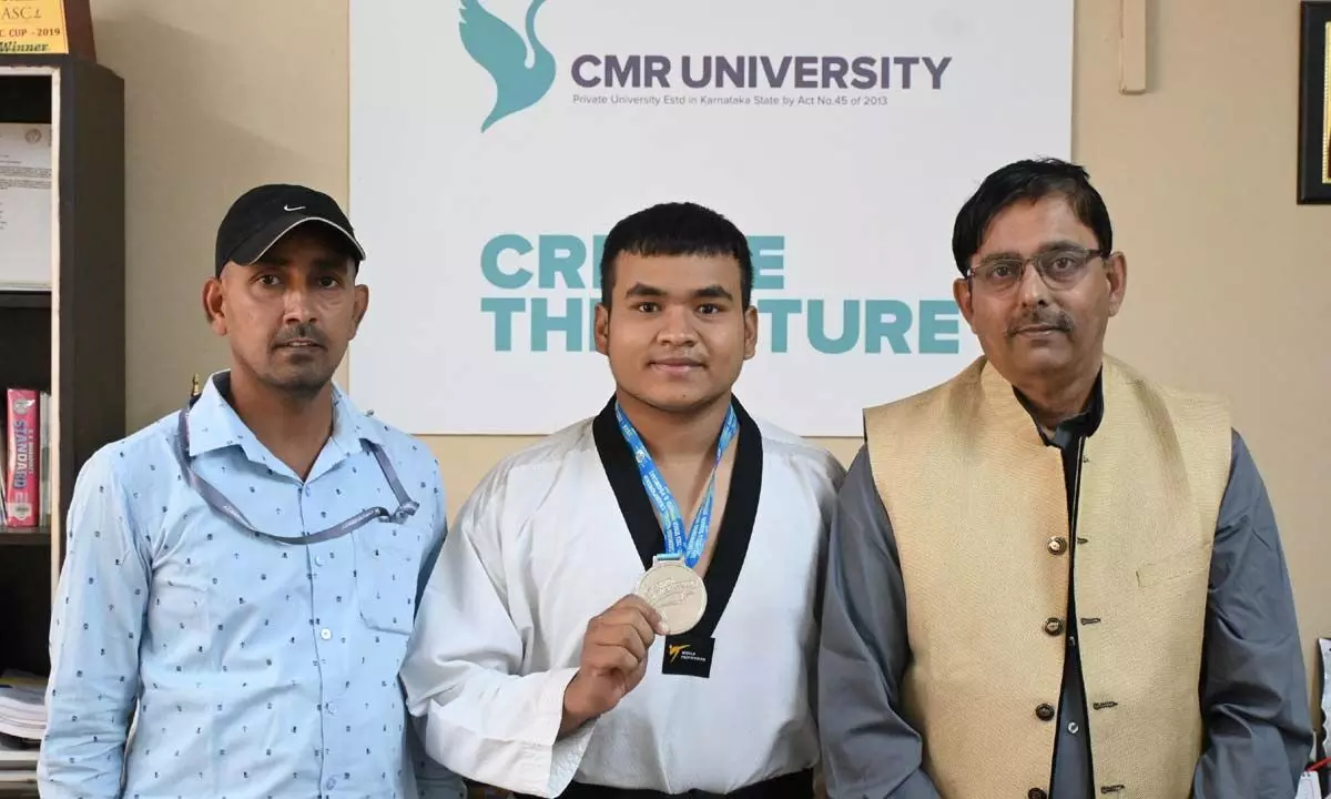 Student wins silver medal at India Taekwondo National Championship 2023