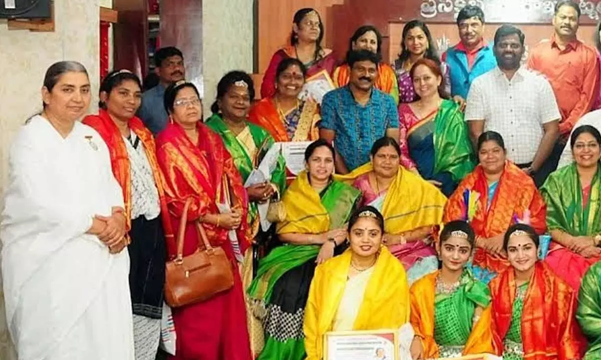 Women journalists and other staff from various media houses felicitated on the eve of International Women’s Day held at VJF Press Club in Visakhapatnam on Tuesday