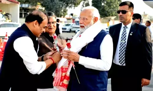 PM receives grand welcome in Guwahati, 5K artists perform Bihu dance