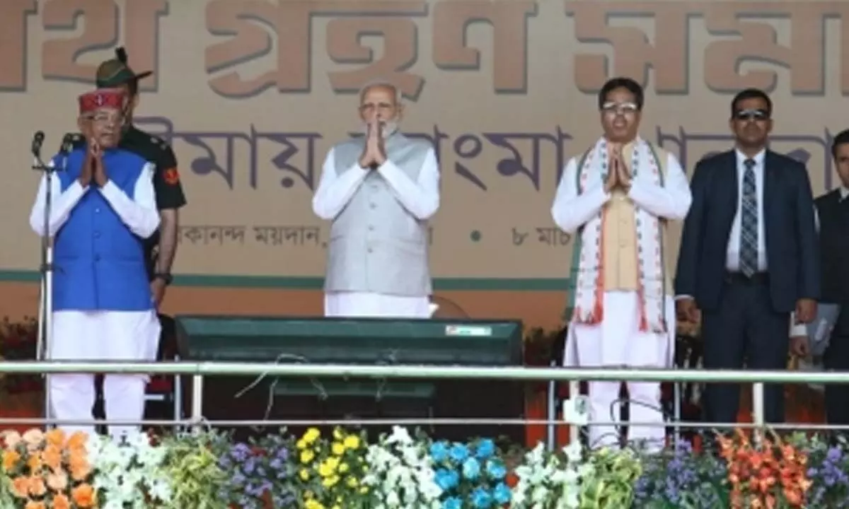 Manik Saha takes oath as Tripura CM; Modi, Shah attend swearing-in