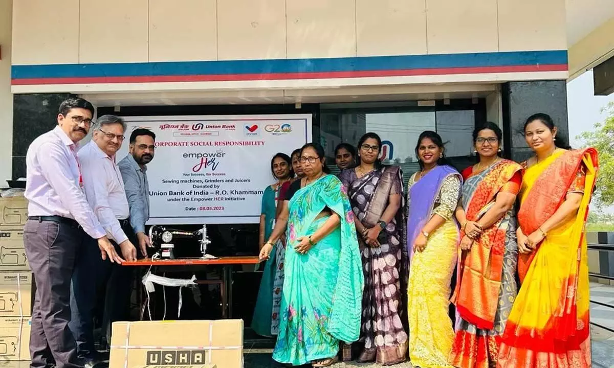 Union Bank distributes sewing machines to women