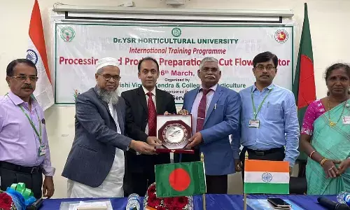 The inaugural session of the 10-day training programme on cut flower sectors, at Dr YSR Horticultural University at Venkataramannagudem on Wednesday