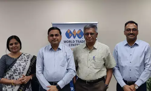 (L-R) FABA Executive President Sree Devi, FABA Secretary General  Dr P Ratnakar, FABA Executive member Prof P Reddanna and WTC Shamshabad Chairman Y Varaprasad Reddy