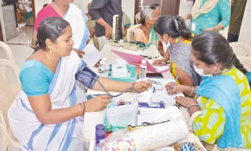 A free medical camp was held at SRM University in Neerukonda on Monday