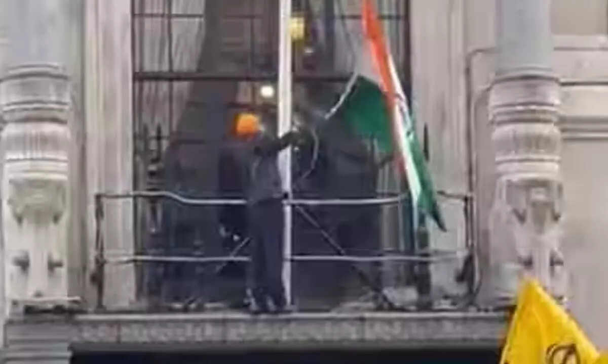 Outrage Over The Tricolor Being Pulled Fown By Khalistan Supporters At Mission In London