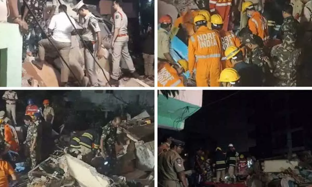 Andhra Pradesh: Three dead after a three-storied building collapsed in Visakhapatnam