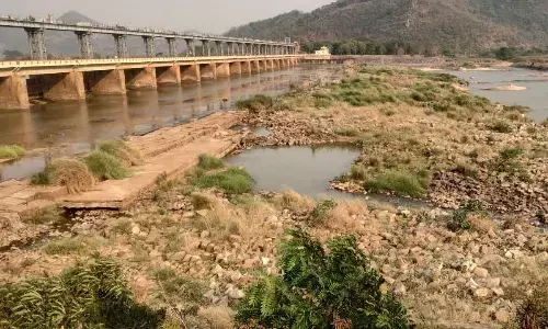 Gotta barrage apron damaged badly at lower riparian point in the Vamsadhara River