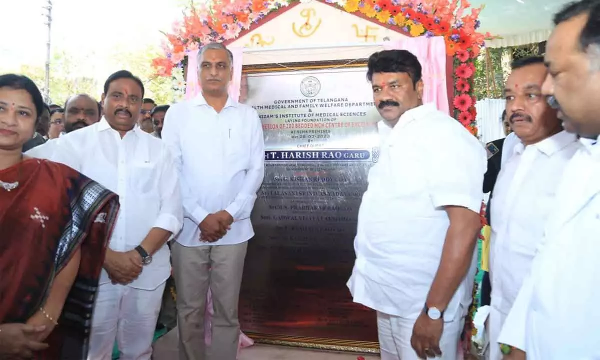 Harish lays foundation stone for 200-bedded Mother and Child Hospital
