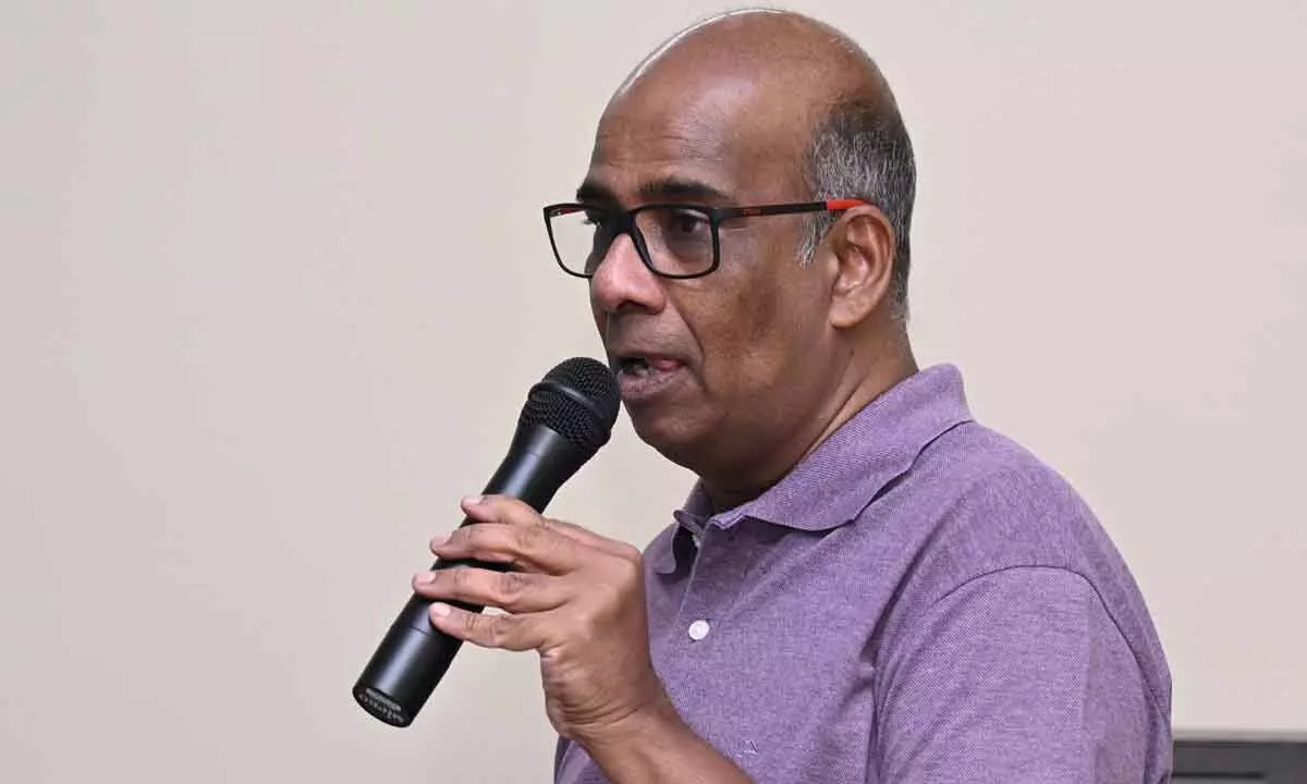 National Institute for Space Research (Brazil) Applied Artificial Intelligence Research Centre Expert NL Vijay Kumar speaking in Visakhapatnam on Tuesday