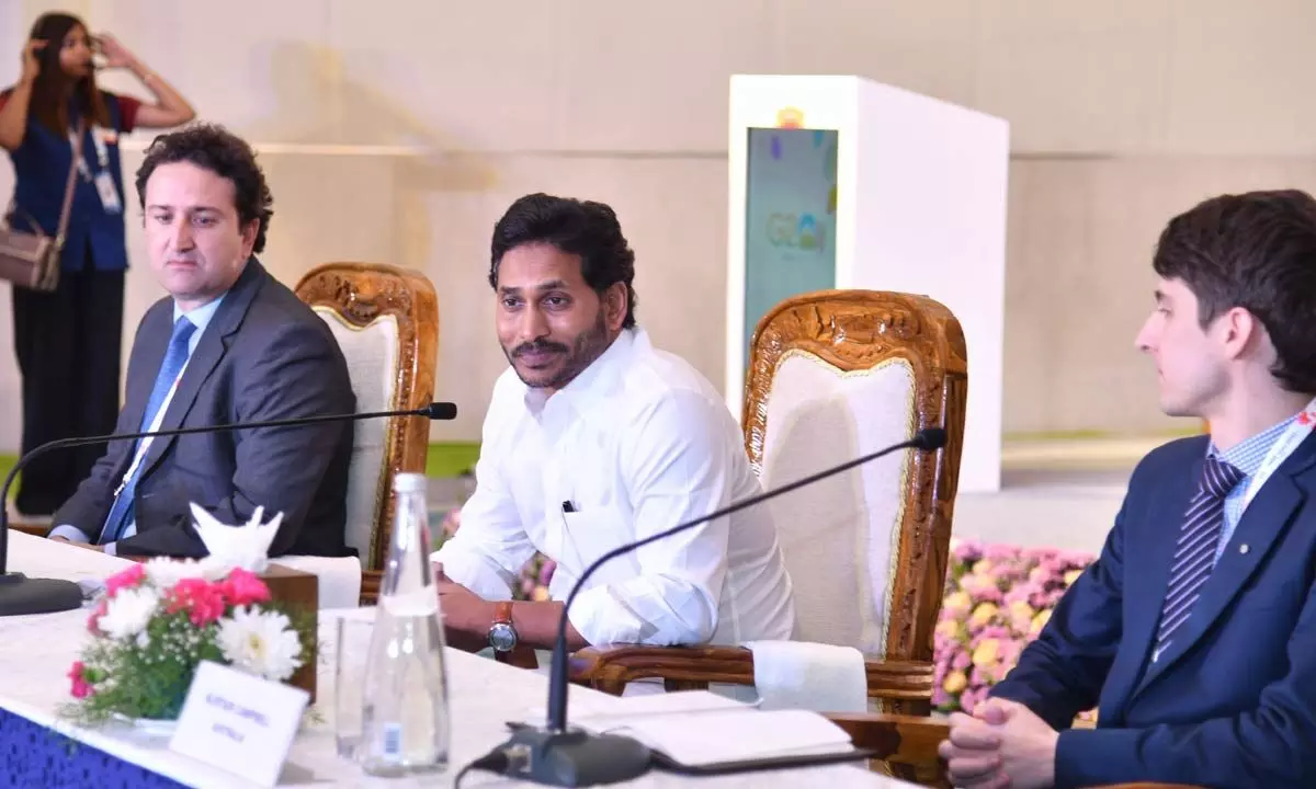 Chief Minister YS Jagan Mohan Reddy participates in the second G20 Infrastructure Working Group (IWG) Summit in Visakhapatnam on Wednesday