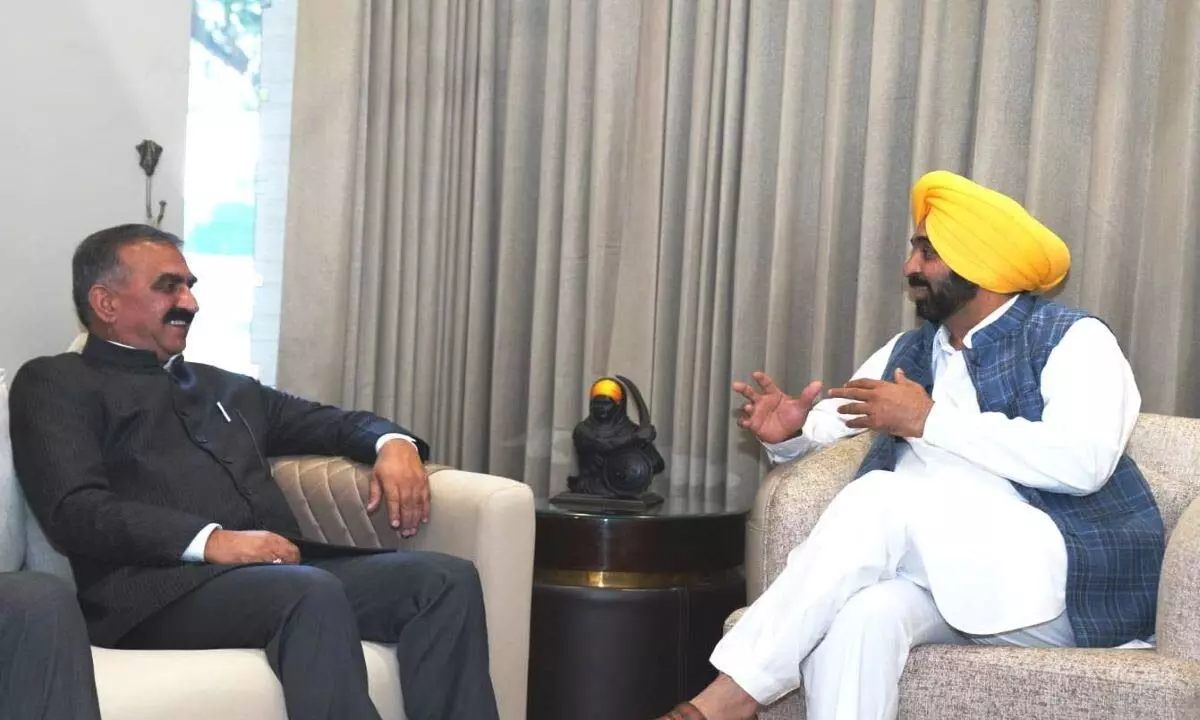 Bhagwant Mann takes up water cess issue with HP CM
