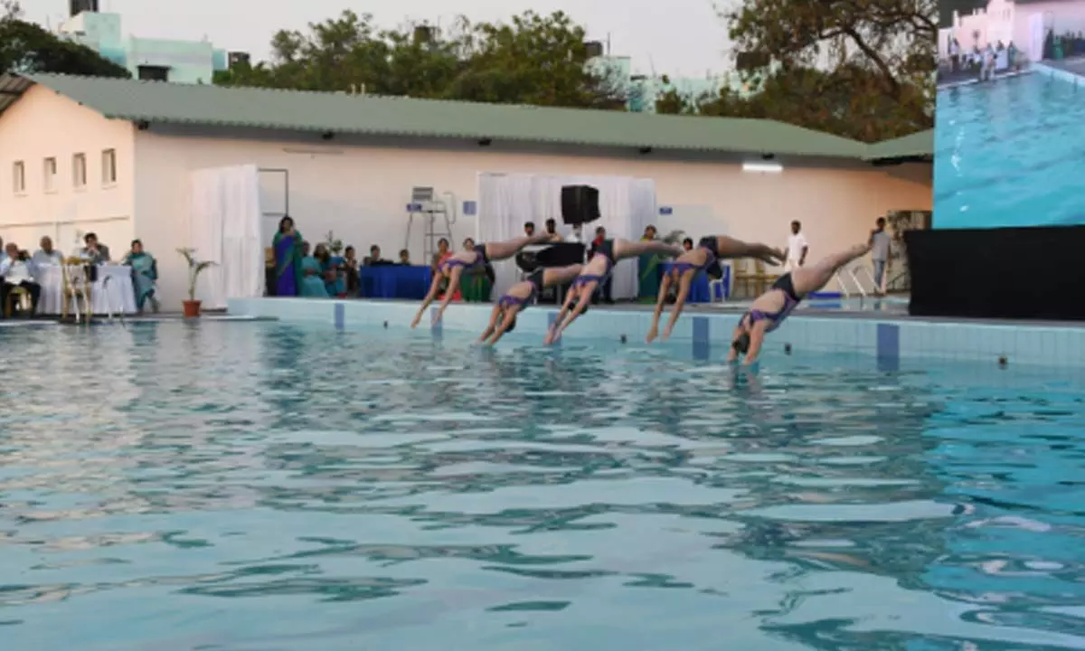 Olympic-length swimming pool at Hyderabad Public School