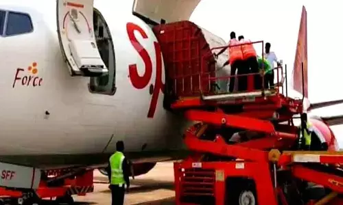 A view of cargo getting loaded into a flight