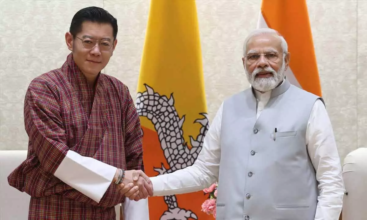 Bhutan King Jigme Khesar Namgyel Wangchuk and Prime Minister Narendra Modi