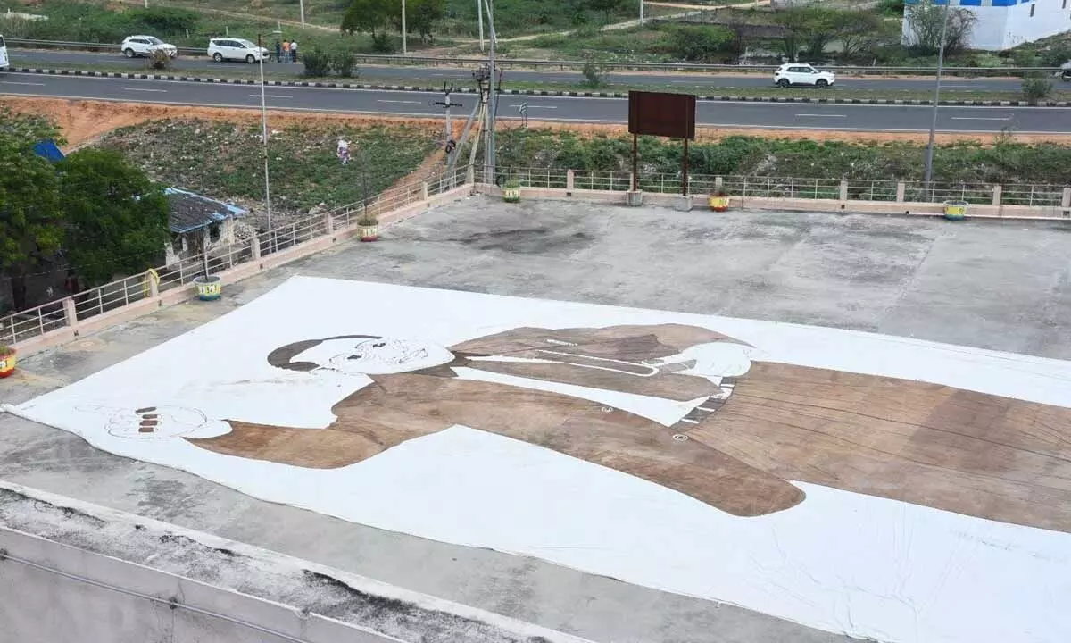 Babasaheb Ambedkar’s 132-ft portrait with coffee powder!