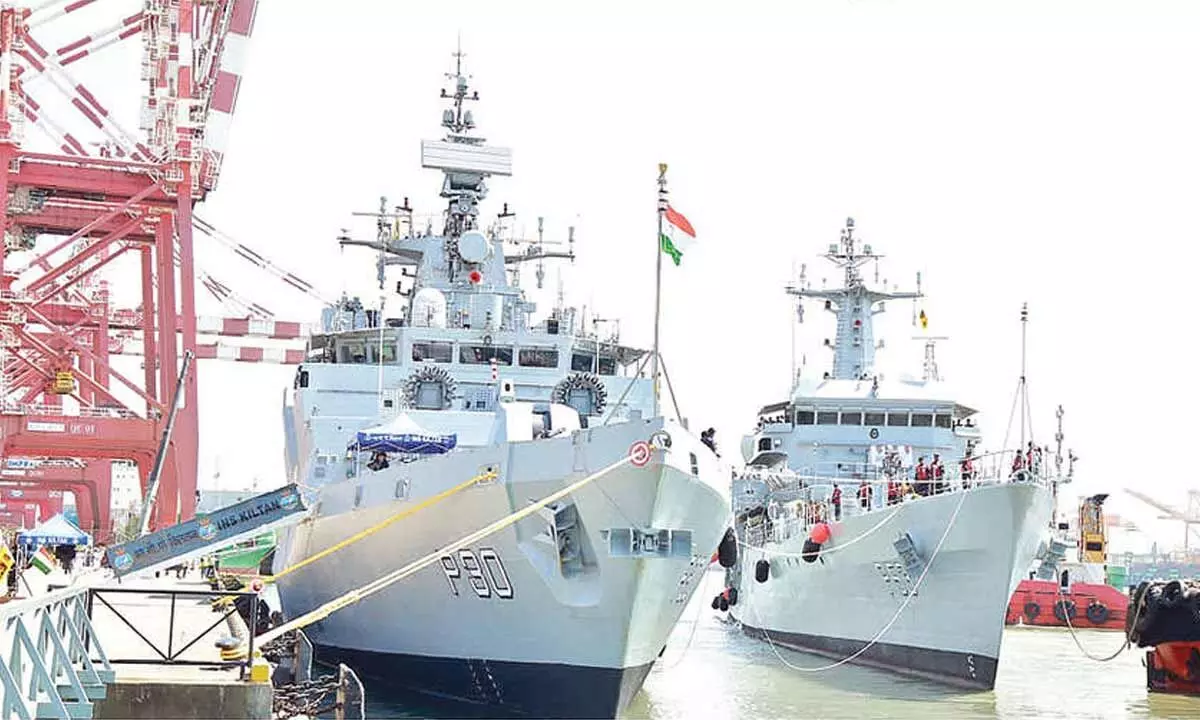 INS Kiltan and INS Savitri in Colombo to participate in SLINEX-23