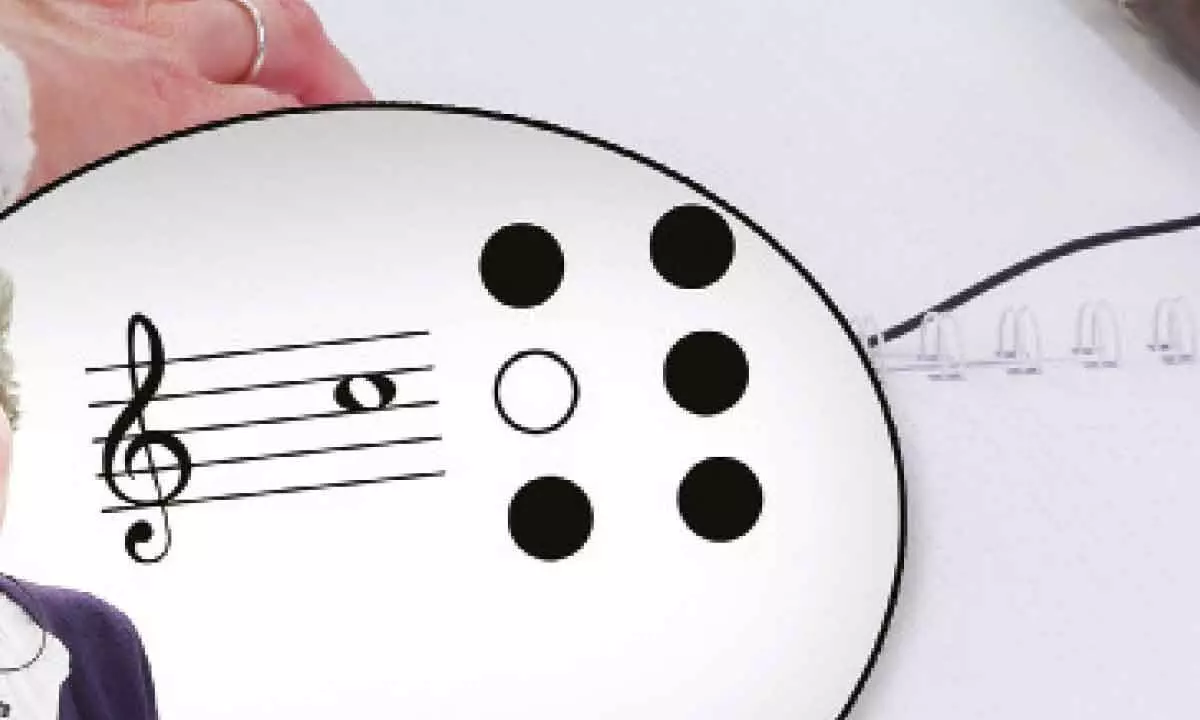 Learning music using braille and embossed images
