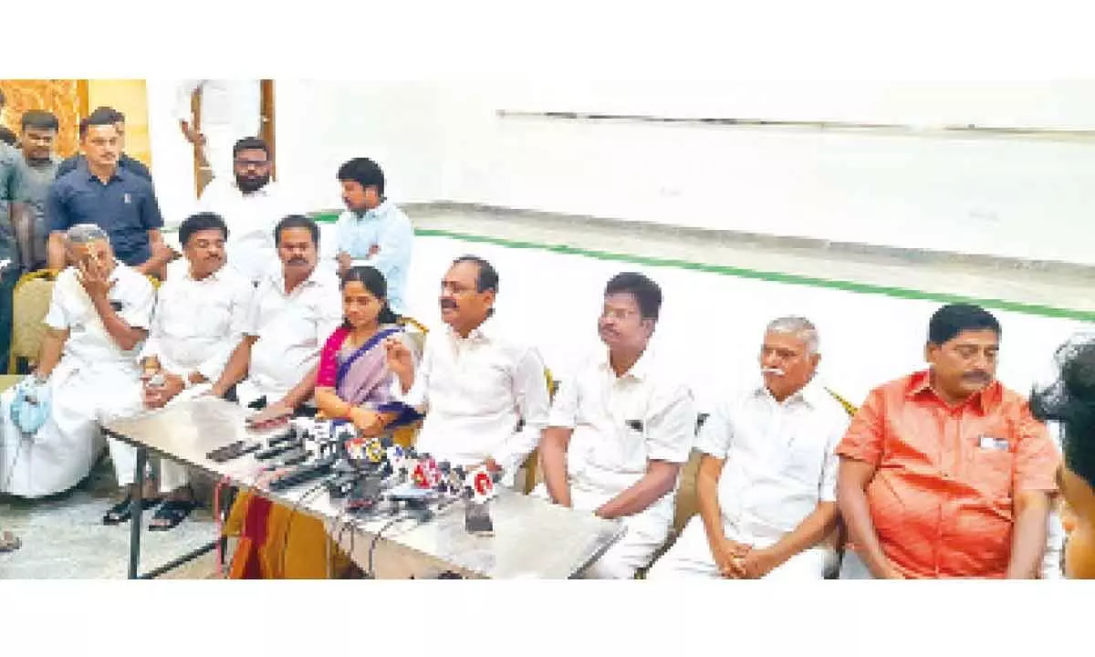 City MLA Bhumana Karunakar Reddy speaking to media on Jagananne Maa Bhavishyathu  programme in Tirupati on Thursday