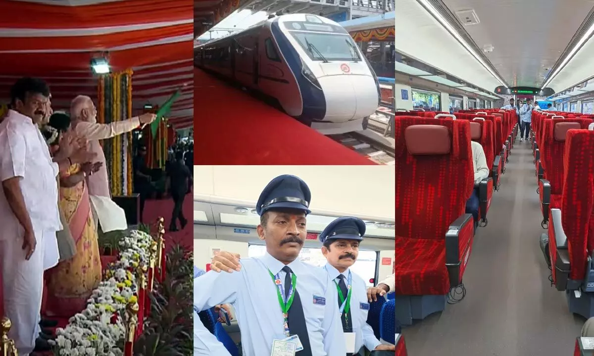 Modi flagged off the Vande Bharat Express Train