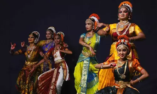 Devotees performing Sri Venkateswara Swamy Vratam at Purushottama Rama Mandir in Goshpada Kshetra, Kovvur on Sunday. Organisers Palakodeti Satyanarayana Murthy and GBV Subrahmanyam are also seen.