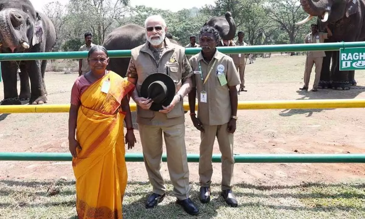 PM Modi visits The Elephant Whisperers couple