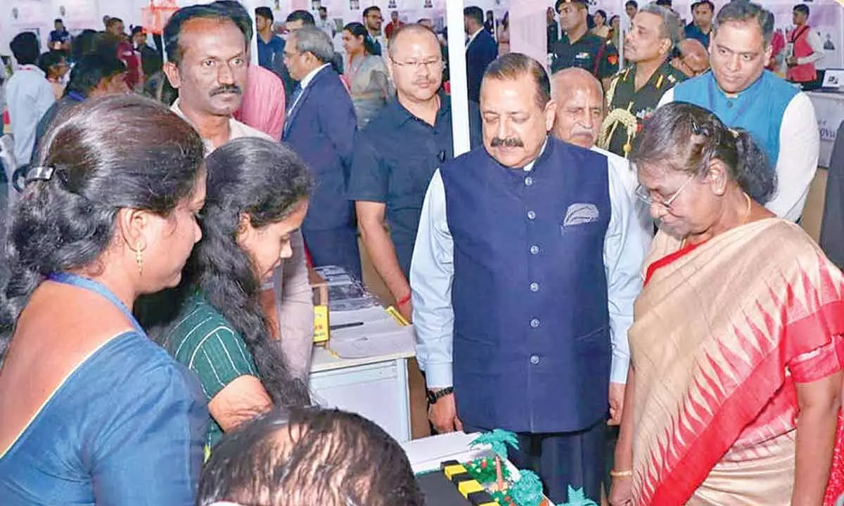 President Draupadi Murmu visiting AP Exhibition stall in Delhi