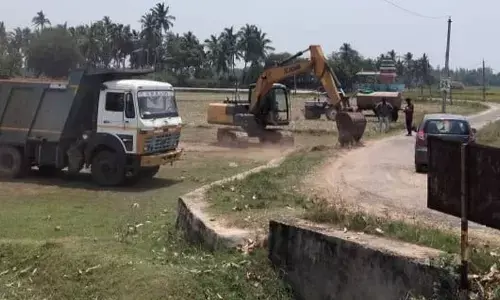 Land levelling works are being carried out at Mulapeta and Vishnuchakram villages in Santhabommali mandal