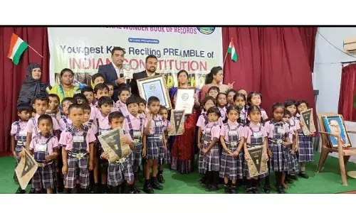 Marking the occasion of Dr. BR Ambedkar Jayanthi, the girls of Chocolate Kids School set a new world record by eloquently reciting the Preamble of the Constitution of India on Friday