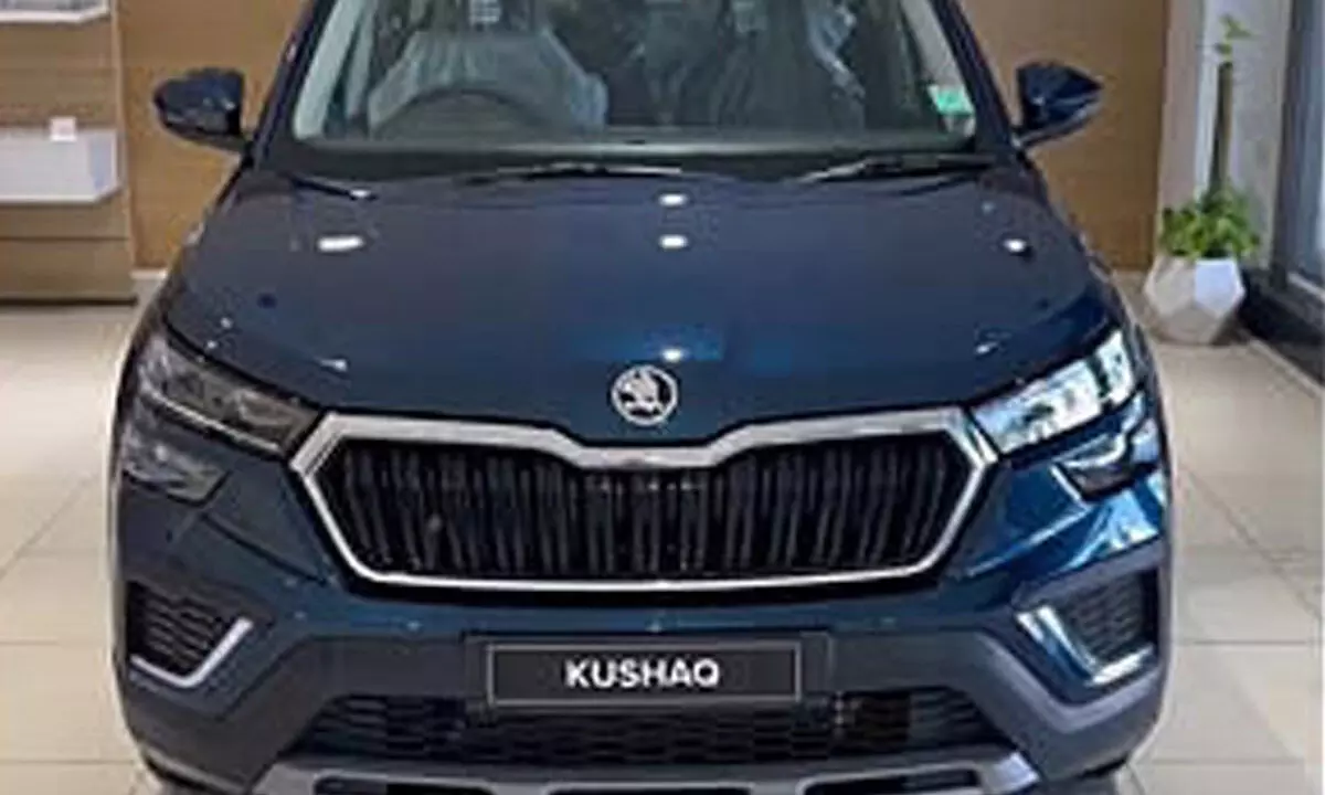 Skoda Kushaq, special blue edition vehicle Lava has already arrived at dealer showroom.