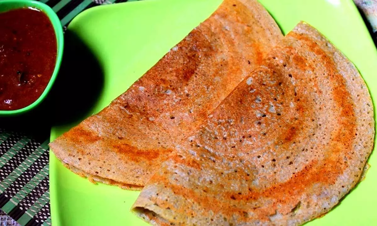 Millet dosa is good for all age groups, including the toddlers.