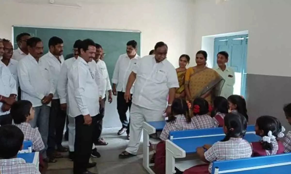 MLA Voditala Sathish Kumar inaugurated the primary school developed under the Mana Ooru Mana Badi programme in Errabelli village of Veleru mandal in Karimnagaer district on Monday