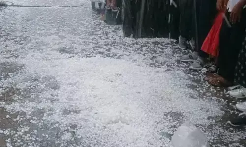 Hailstorm in parts of Hyderabad