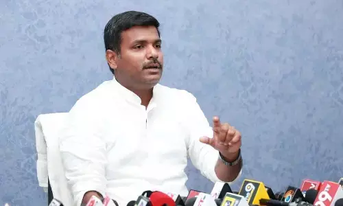 IT Minister Gudivada Amarnath speaking at a media conference in Visakhapatnam on Tuesday