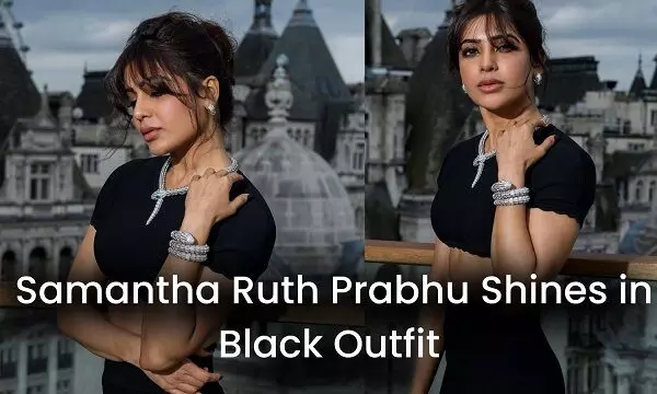 Pics: Samantha Ruth Prabhu Shines in Black Outfit at Citadel Global Premiere