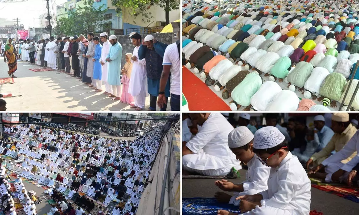 Muslims celebrate Eid-ul-Fitr with pomp and gaiety in Hyderabad