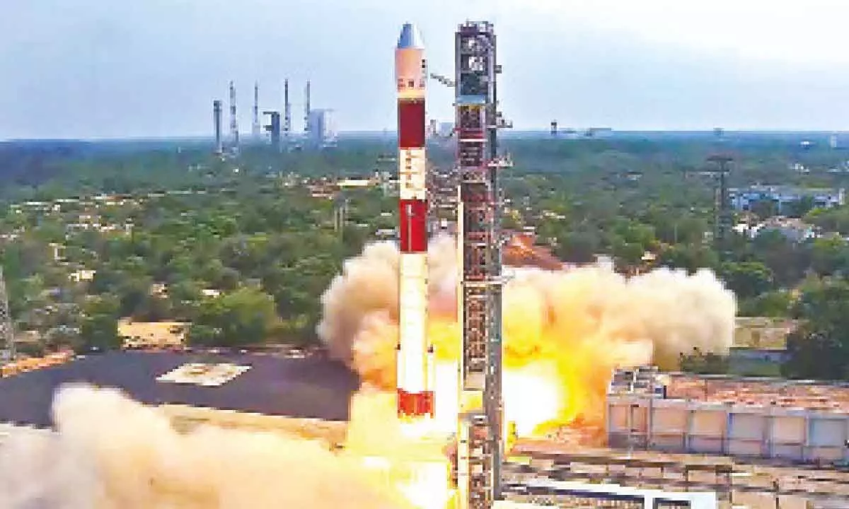 ISROs PSLV-C55 carrying two Singapore satellites lifts off from the Satish Dhawan Space Station, in Sriharikota on Saturday