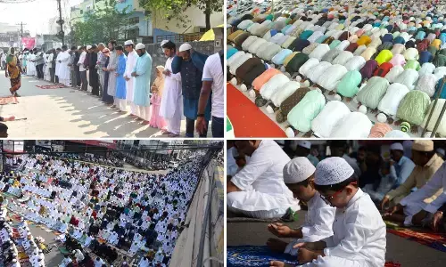 Muslims celebrate Eid-ul-Fitr with pomp and gaiety in Hyderabad
