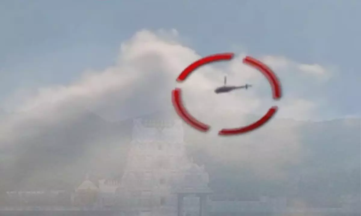 Three helicopters spotted flying over Tirumala temple