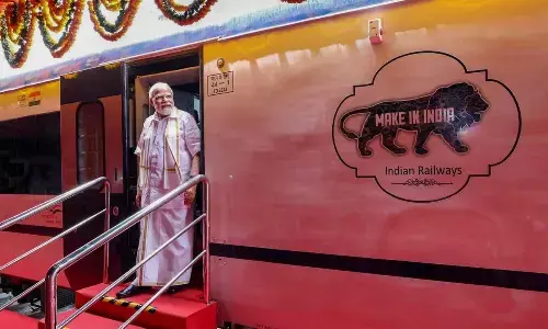 Prime Minister Narendra Modi during the flagging off ceremony of Kerala’s first Vande Bharat Express, in Thiruvananthapuram