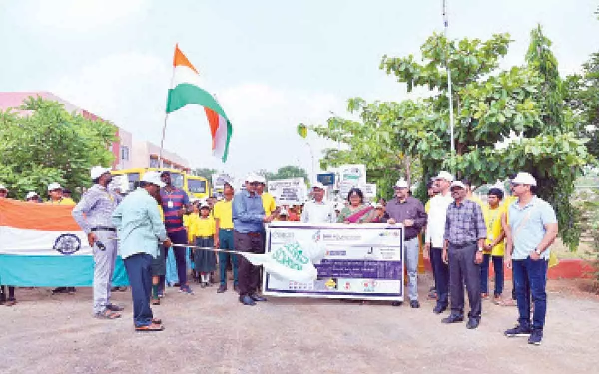 Neerukonda: Road safety awareness rally organised