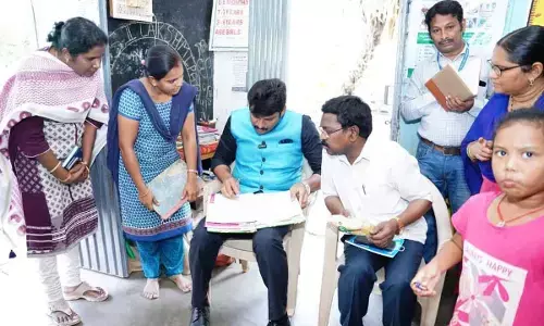 Vijayawada: Food Commission Chairman Chitta Vijay Pratap Reddy inspects Anganwadi centres