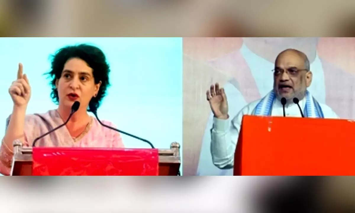 Congress General Secretary Priyanka Gandhi Vadra and Union Home Minister Amit Shah