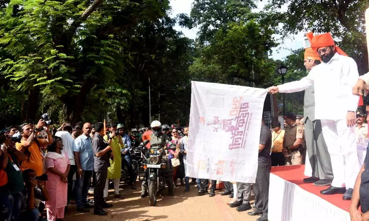 Maharashtra CM kickstarts Chhatrapati coronation celebrations with women bike rally