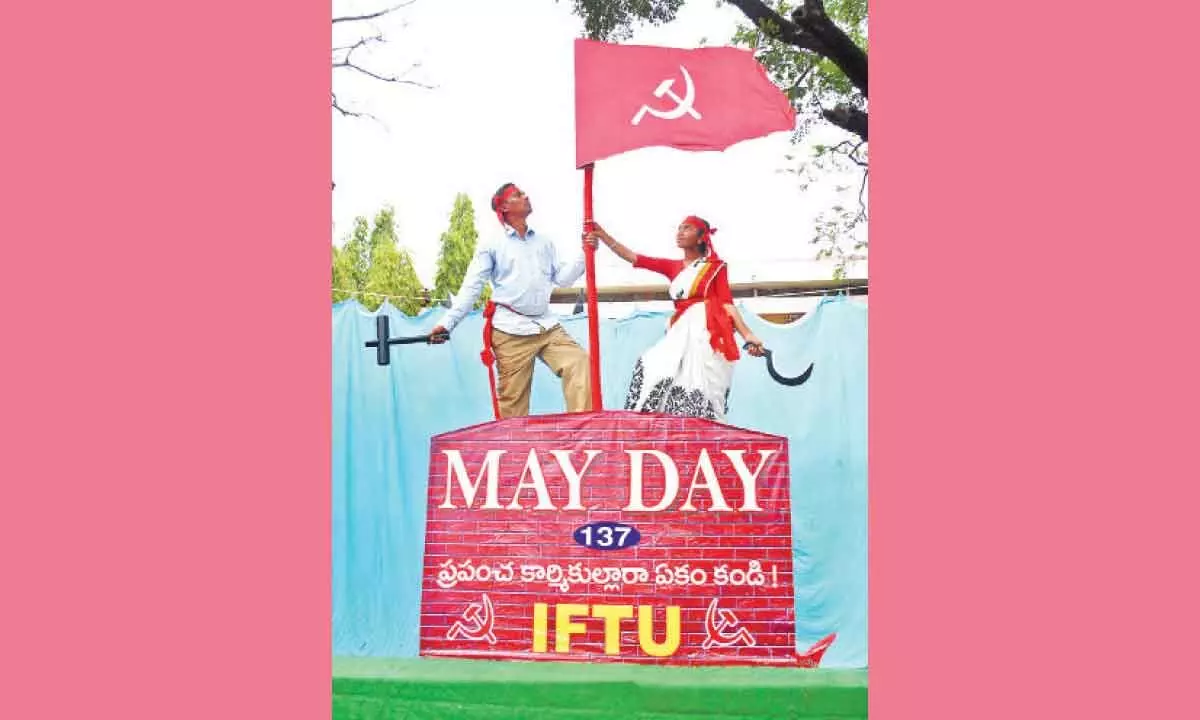 Ongole: Trade unions celebrate May Day with processions, public meetings