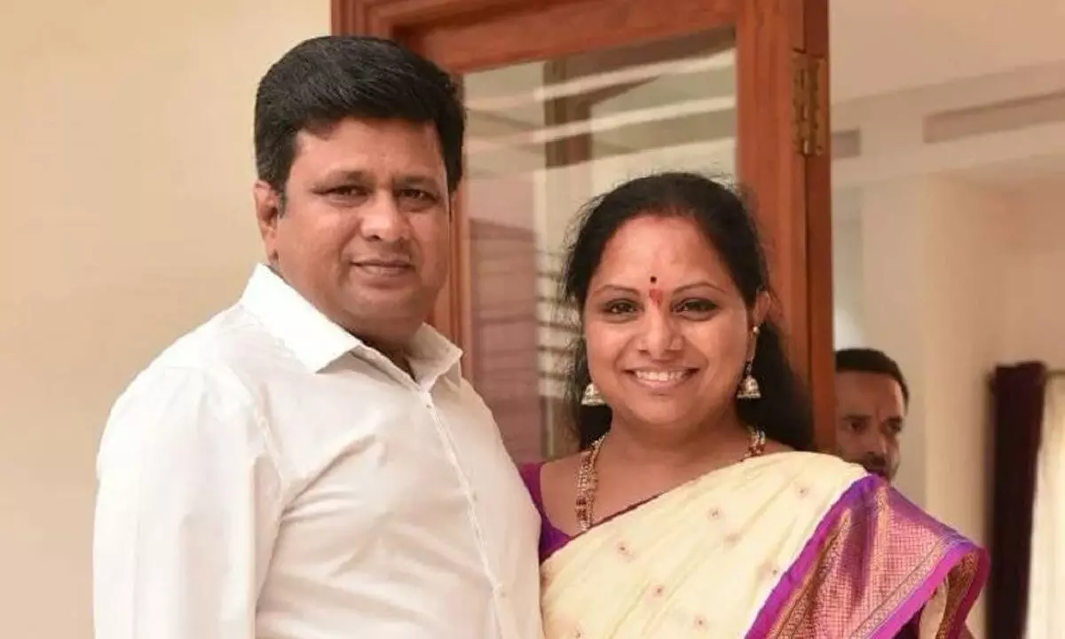 MLC Kavitha with her husband Devanapalli Anil Kumar